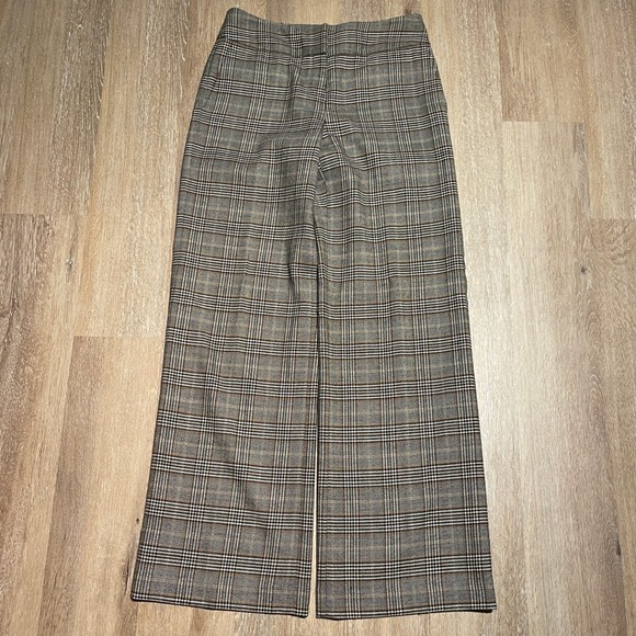 Talbots Women's Plaid Stretch Wool Blend Wide Leg Lined Career Pants Size 4 EUC - Picture 3 of 8